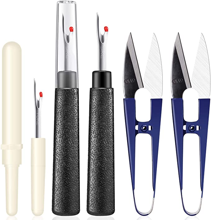 6 Pieces Seam Rippers Sewing Scissors Set, Including Seam Ripper Thread Remover, Yarn Thread Cutter Trimming Snips Sewing Craft Clippers for Sewing Crafting Removing Tools