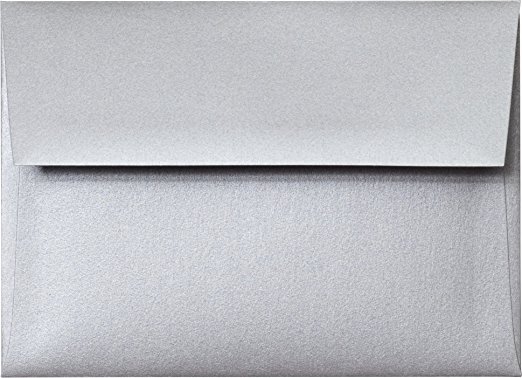 A-7 Envelope - Silver Shimmery Metallic Envelope (5.25 x 7.25) - 50 Envelopes from Paper and More