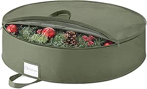 Whitmor 30-Inch Wreath Bag with ID label -Green