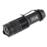 UltraFire 3 modes Flashlight 7W 300LM Torch Adjustable Focus Zoom Light Black