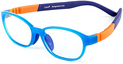 Kids Blue Light Blocking Glasses for Boy Girl Sun UV Filter Lightweight Frame Eyeglasses Clear Lens Anti Eye Strain Comoputer Glasses Age 3-12(Blue,6800)