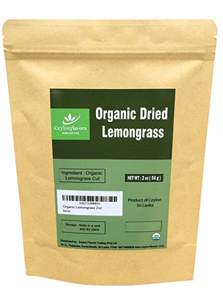 Organic premium grade dried lemon grass cut, harvested from a organic farm in Sri Lanka 2 oz/56g