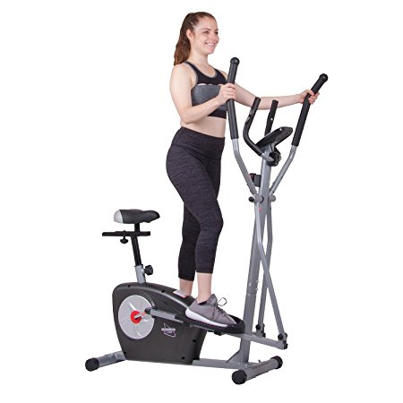 Body Rider BRM3635 Elliptical Trainer and Exercise Bike with Seat and Heart Rate Pulse Sensors Dual Trainer Cardio Upper and Lower Full Body Workout Multi Trainer by
