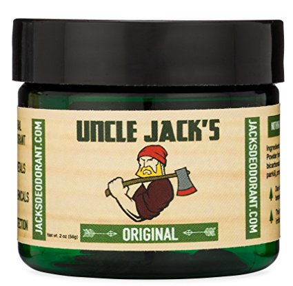 Best Seller- Uncle Jack's Original - All Natural Men's Deodorant Anit Perspirant - Aluminum Free, Organic, Paraben Free, Non GMO , Vegan, Phthalate Free for Men