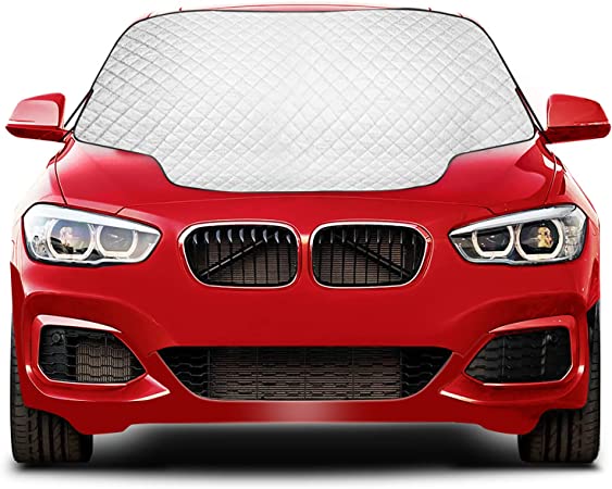 Kekilo Windshield Snow Cover, Winter Frost Guard Windshield Cover for Car,Sun Protector Waterproof Dust Cover and Ice Protector in All Weather Car Cover(L)