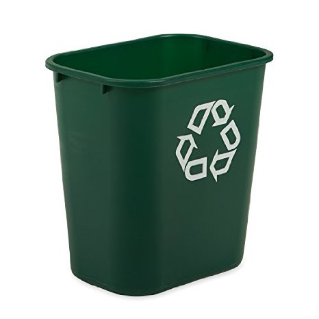 Rubbermaid Commercial Deskside Recycling Container Medium Green FG295606GRN