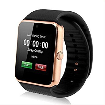 Amazingforless Bluetooth Touch Screen Smart Wrist Watch with Camera and 8GB Micro SD Card - Gold