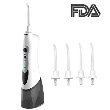 Cordless Water Flosser, Upworld Professional Water Dental Flosser, USB Portable & Rechargeable Cordless Dental Oral Irrigator for Teeth/Anti Leakage/360°Rotation/3 Modes/3 Interchangeable Jet Tips
