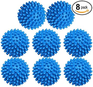 Black Duck Brand Dryer Balls 8 Pack Blue- Reusable Dryer Balls Replace Laundry Drying Fabric Softener and Saves You Money