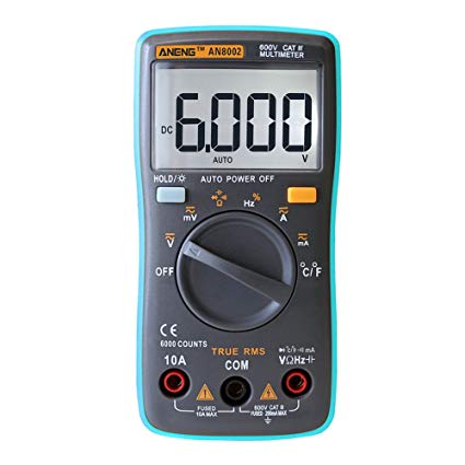 Alloet AN8008 True-RMS Digital Multimeter Square Wave Voltage Ammeter MAX Display 9999 Counts Auto/Manual Ranges True RMS