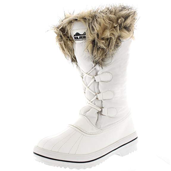 Polar Products Womens Nylon Warm Duck Rain Snow Outdoor Tall Winter Rain Boots