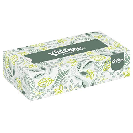 Kleenex 21601 Naturals Facial Tissue, 2-Ply, White, 125 per Box (Case of 48 Boxes)