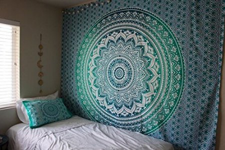 Popular Ombre Tapestry Indian Mandala Wall Art, Hippie Wall Hanging, Bohemian Bedspread By Popular Handicrafts