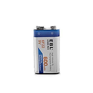 EBL 600mAh 9 Volt Li-ion Rechargeable 9V Battery Lithium-ion