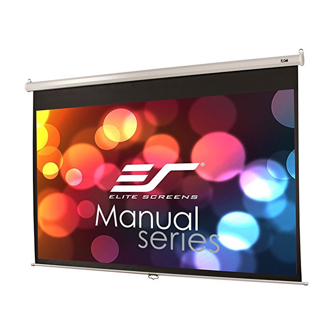 Elite Screens Manual, 100-inch 16:9, Pull Down Projection Manual  Projector Screen with Auto Lock, M100XWH