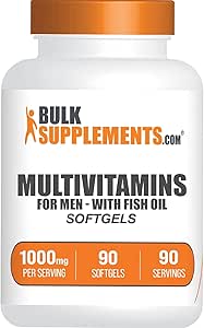 BulkSupplements.com Multivitamin Softgels - Daily Multivitamin, Multimineral Supplement, Multivitamin for Adults wit Fish Oil - Gluten Free, 1 Softgel per Serving, 90 Count (Pack of 1)