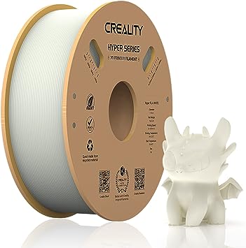 Official Creality PLA Filament 1.75mm, Hyper PLA High Speed 30-600mm/s 3D Printer Filament, 1KG(2.2lbs) Spool White Filament, Dimensional Accuracy ±0.02mm, Fit Most FDM 3D Printers