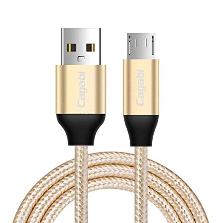 certainPL 3FT Micro USB Cable Nylon Braided Fast Charger Data Cable for Samsung (Gold)