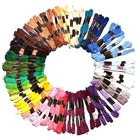 150 x 8m Embroidery Threads in Assorted Mixed Colours Skeins by Kurtzy TM