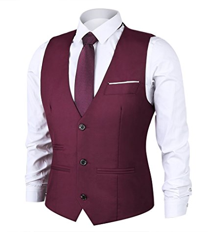 Zicac Men's Top Designed Casual Slim Fit Skinny dress Vest Waistcoat