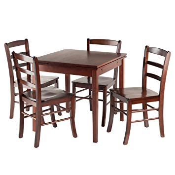 Winsome Wood Pulman 5 Piece Set Extension Table with Ladder Back Chairs