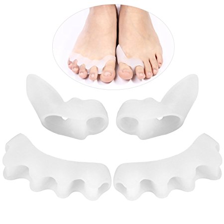 Gel Toe Separators, ETEREAUTY Toe Spacers for Foot Health and to Relieve and Prevent Bunions, 2 Pair