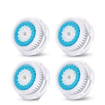 4 Pack Deep Pore Facial Cleansing Replacement Brush Heads for Mia 1, Mia2, Mia3 (Aria), SMART Profile, Alpha Fit, Pro, Plus and Radiance Cleansing Systems
