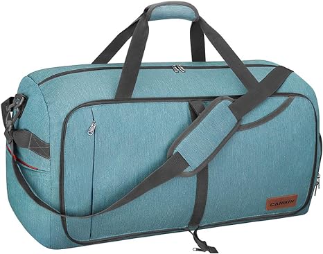 CANWAY 115L Travel Duffel Bag, Foldable Weekender Bag with Shoes Compartment for Men Women Water-Proof & Tear Resistant (Mint Green, 115L