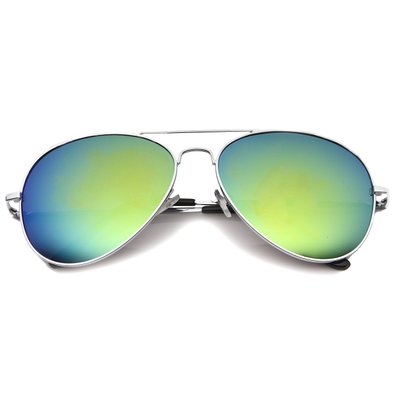 zeroUV - Premium Full Mirrored Aviator Sunglasses w Flash Mirror Lens