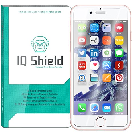 iPhone 7 Screen Protector, IQ Shield® Tempered Ballistic Glass Screen Protector for iPhone 7 99.9% Transparent HD and Shatter-Proof Shield - with Lifetime Warranty