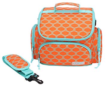 MIER Insulated Lunch Box Bags Soft Cooler Tote for Women Girls, Leakproof Lunch Bag with Shoulder Strap, 9 Can, Orange