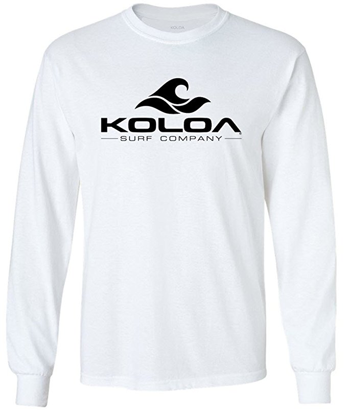 Koloa Surf. Wave Logo Long Sleeve Heavy Cotton T-Shirts in Regular, Big and Tall