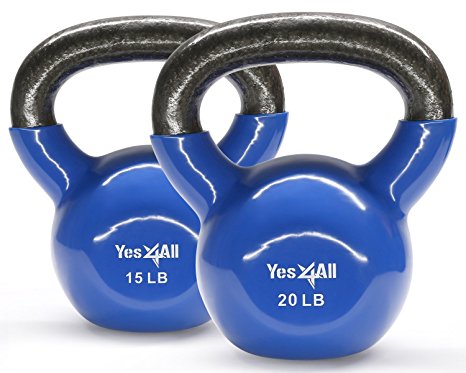 Yes4all Vinyl Coated Kettlebell Set