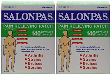 Salonpas Pain Relieving Patch - 140 Count (Two Packages each of 140 Patches)