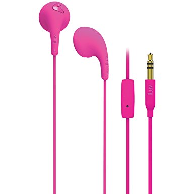 iLuv iEP205PNK Bubble Gum 2 Flexible, Jelly-Type Stereo Earphones - Pink
