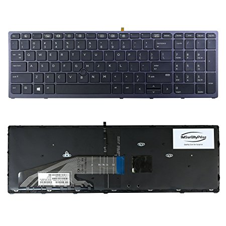 New Relacement US Backlit Keyboard with Mouse Stick Pointer TrackPoint & Frame for HP ProBook 450 G3 455 G3 470 G3 Zbook 15-G3 17-G3 Series NSK-CZ0BC PK131C32A00 9Z.NCGBC.001