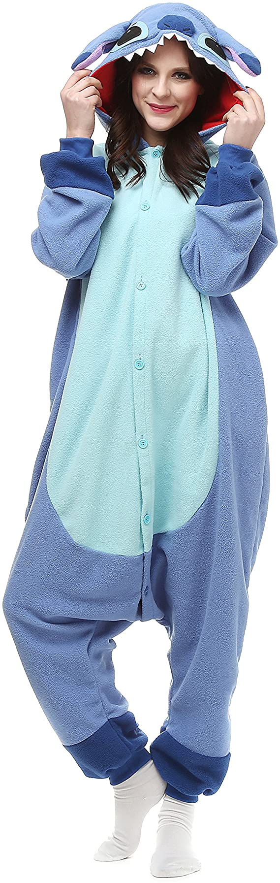VU ROUL Unisex Adult Costumes Kigurumi Stitch Onesie Pajamas Blue