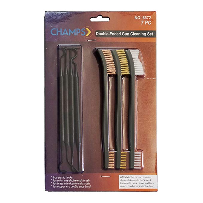 Champs Gun Cleaning Double-Ended Bristle Brushes Set