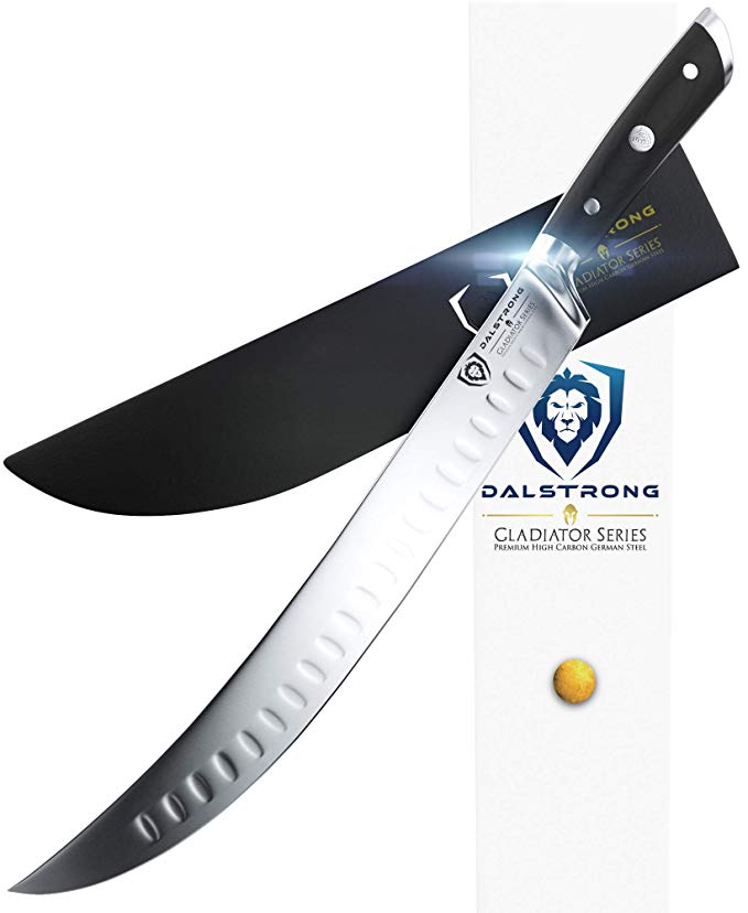 DALSTRONG Butcher's Breaking Cimitar Knife - Gladiator Series 10" Meat Slicer - German HC Steel - Sheath Guard Included