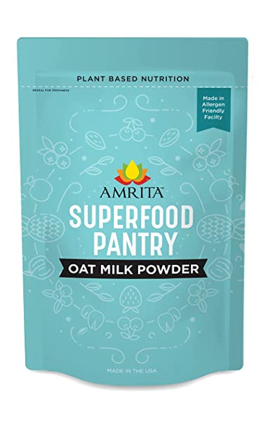 Amrita Foods Oat Milk Powder 1 lb | Vegan, non-GMO, Soy Free, Gluten Free, Peanut Free, Dairy Free | Lactose Free Milk, Non Dairy Creamer, Make Your Own Oat Milk