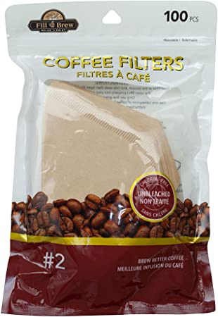 Jacent Fill N Brew Disposable #2 Coffee Filters, Cone Shape - 100 Count per Pack, 1 Pack