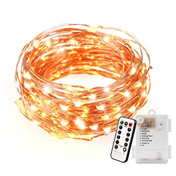 Magicfly 120 LED Battery String Light with Remote Control and Timer, 8 Lighting Mode Starry String Light Waterproof Copper Light, Perfect for Outdoor and Indoor Decor