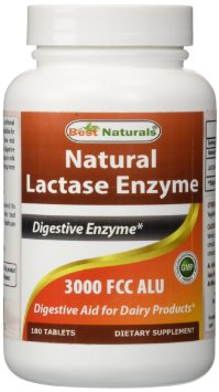 Best Naturals, Fast Acting Lactase Enzyme, 3000 FCC ALU, 180 Tablets
