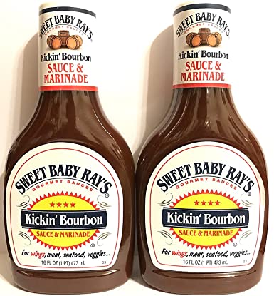 Sweet Baby Ray's, Wing Sauce & Glaze, Kickin' Bourbon, 16oz Bottle (Pack of 2)