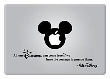 Walt Disney Quote All our Dreams Can Come True Apple Macbook Decal Vinyl Sticker Apple Mac Air Pro Retina Laptop sticker