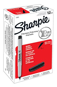 Sharpie 37001WM Ultra Fine Point Permanent Marker, 12-Pack, Black