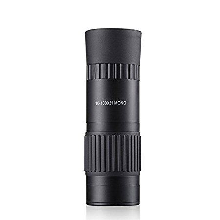 Aenmil 10-100x21 Dual Focus Monocular Telescope Super Clear Adjustable Zoom Optic Lens Armoring Monocular Telescope for Tourism Hunting Outdoor Camping