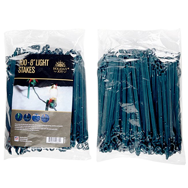 Holiday Joy - 100 Light Stakes - 8" High - Ideal for Christmas Lights