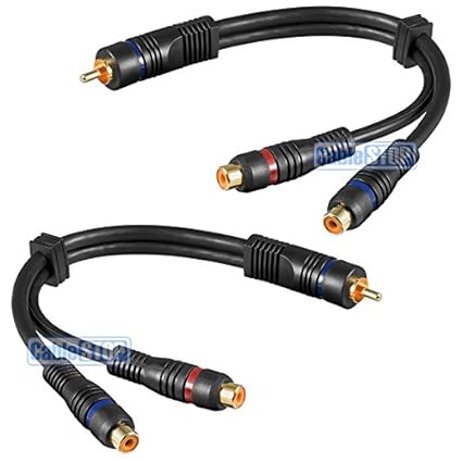 2 x PRO 20cm RCA PHONO Y SPLITTER CABLE 1 Male to 2 x Female CAR AMP SUB LEAD