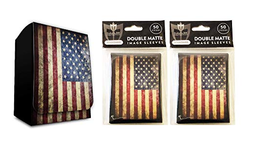 USA Design Deck Box   100 Double Matte Sleeves (fits MTG, Pokemon, Force of Will Cards)